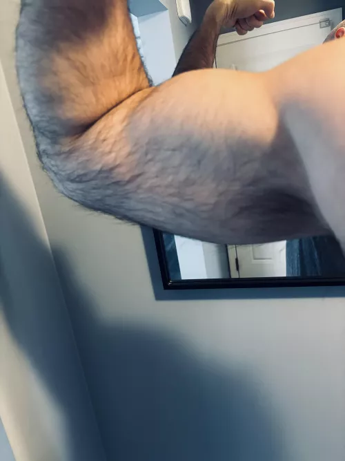 Hairy bicep and pit