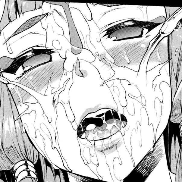 LF mono source: 1girl, ahegao, blush, close up, face, hair clip, hallow eyes, open mouth, projectile cum, ejaculation, saliva