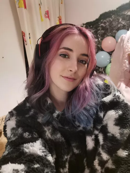 Cute selfie with my rainbow hair