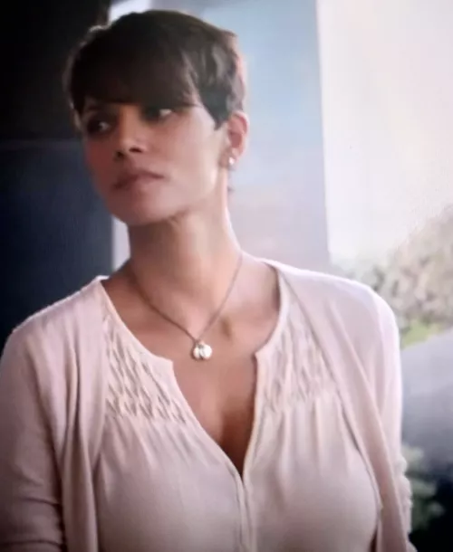 Halle Berry's post baby cleavage