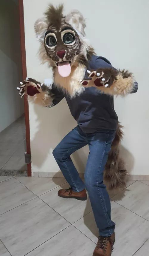 Kurroe the tiger partial fursuit is ready! More of my work at comments