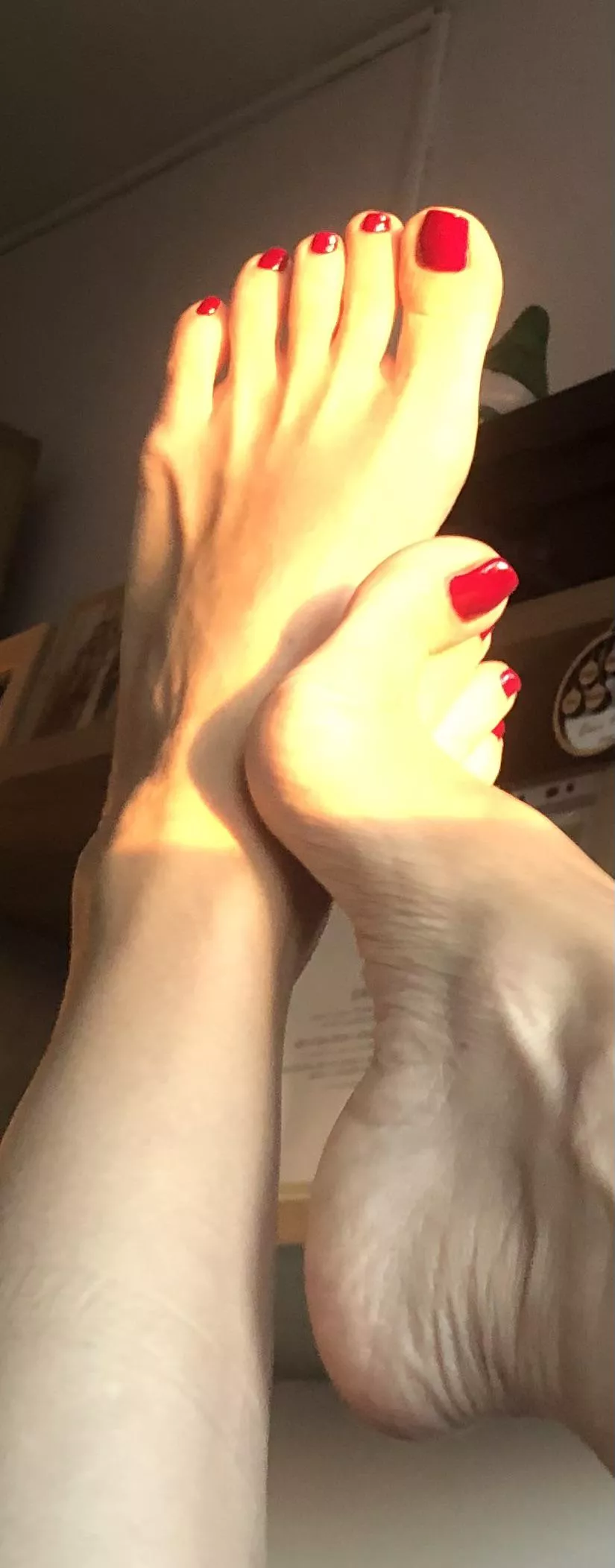My feet and the glare of the sun's rays