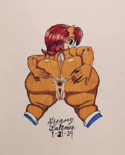 Princess Sally Acorn Sonic porn artwork - title : Sexy Princess Sally Acorn - artist : Greg 