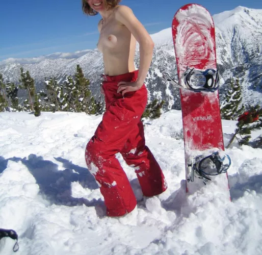 Snowboarding with my Tits Out