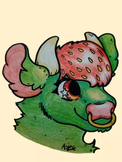 Strawberry cow! (Art by me )