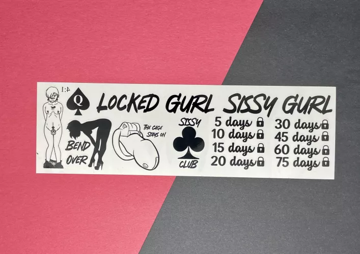 I know I would put them on someone but who would wear these temp tattoos for me, perfect for the locked sissy gurls out there! ;)