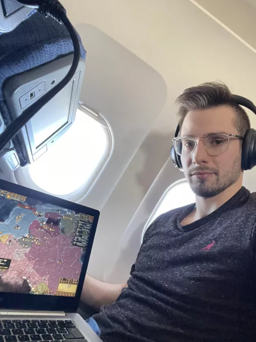 Playing some EUIV in the plane!