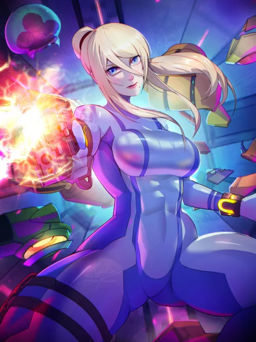 Taking action in that Zero suit artwork by (Xuuikie Ashe)