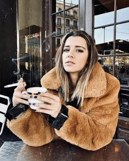 You love how her coat carries the scent of her cigarettes throughout the day