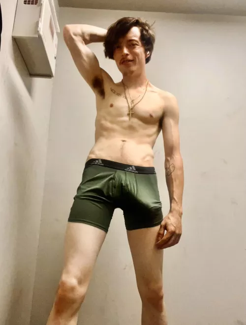 A rest stop bathroom and my bulge ;)