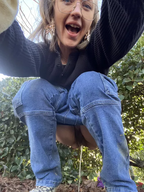 Ahhhh you caught me peeing in public, now what are you going to do.. report me? 😈