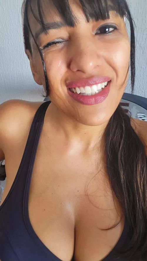 At the gym I got a hot bath as a surprise