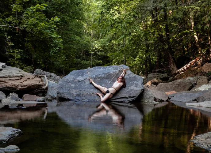 By the reflecting pool