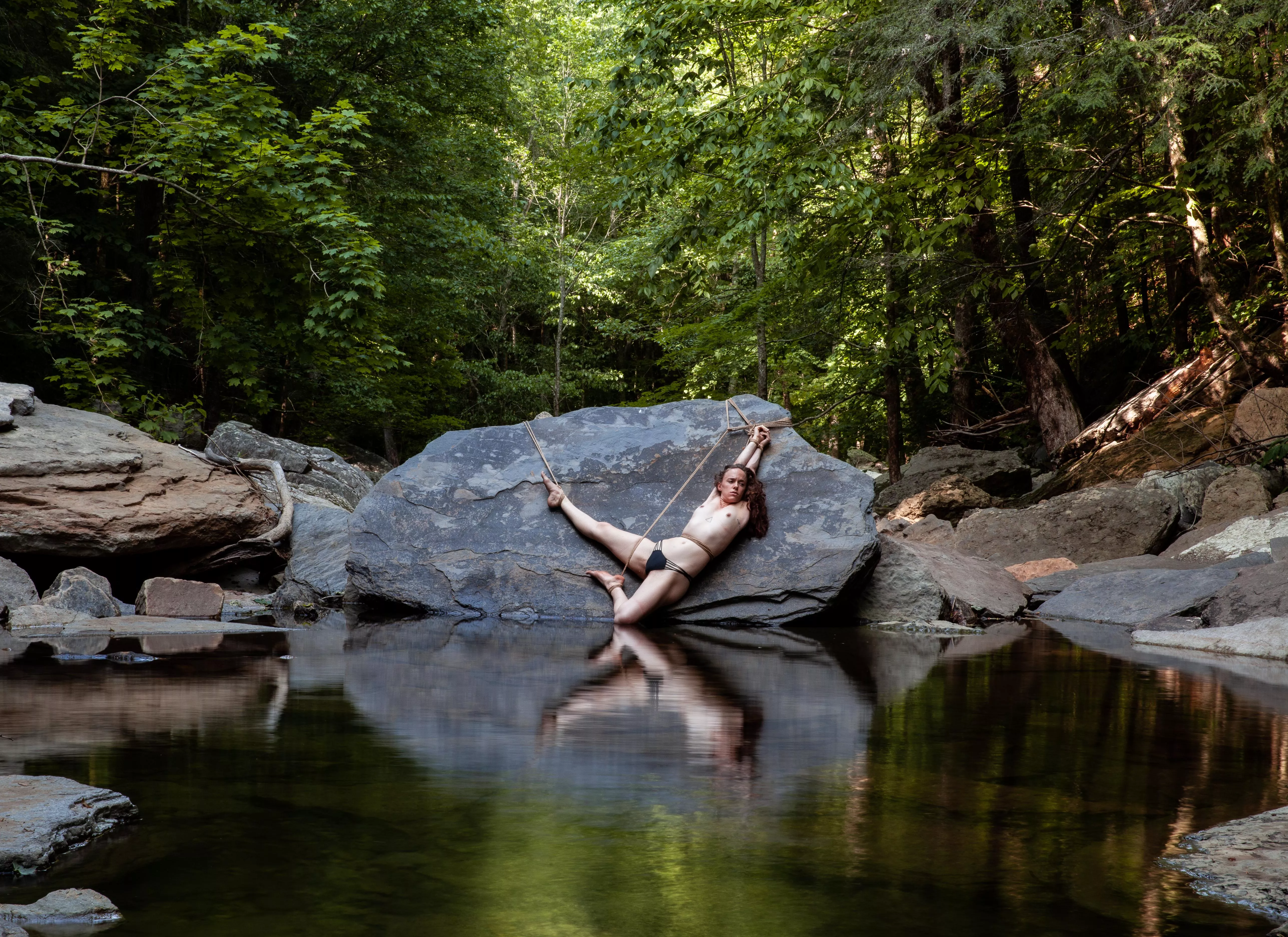 By the reflecting pool