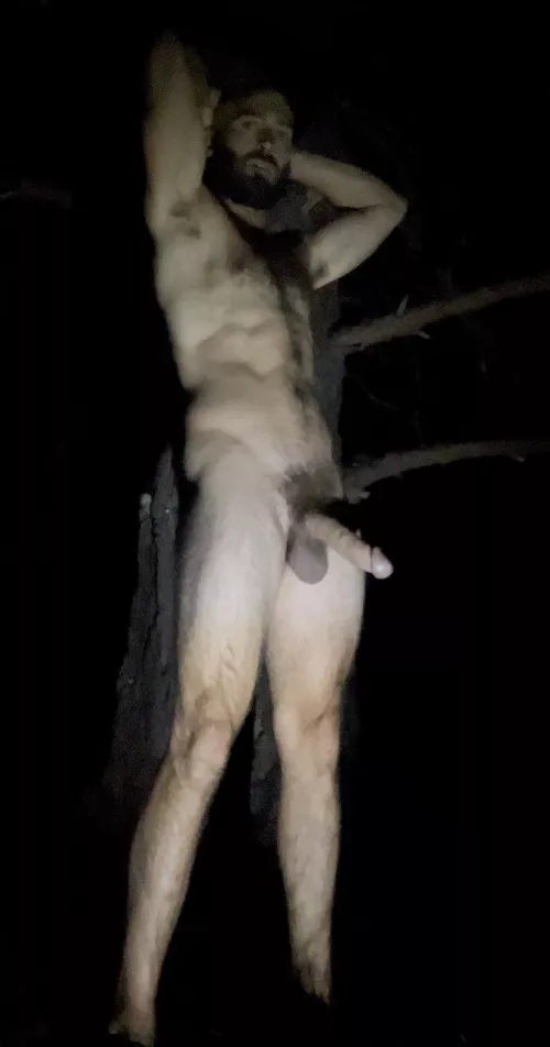 Catch me naked in the woods what ya doing?