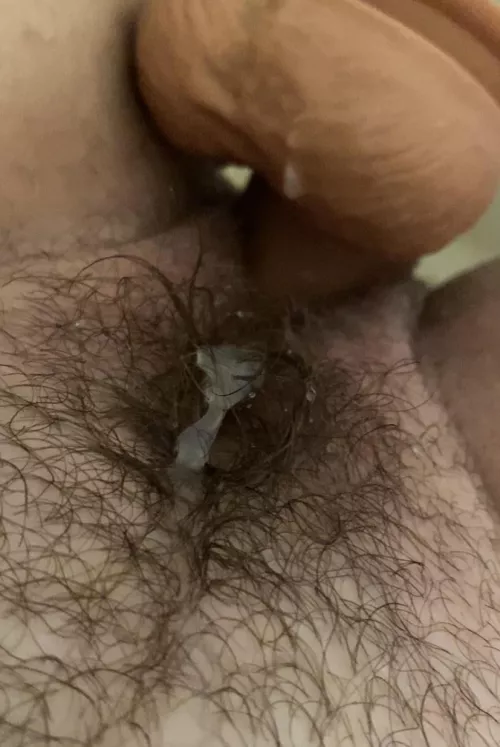 My bull wanted to watch me masturbate with his seed in me… 🥵