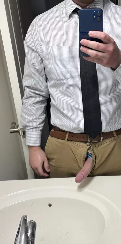 Who would suck me in the bathroom at work?