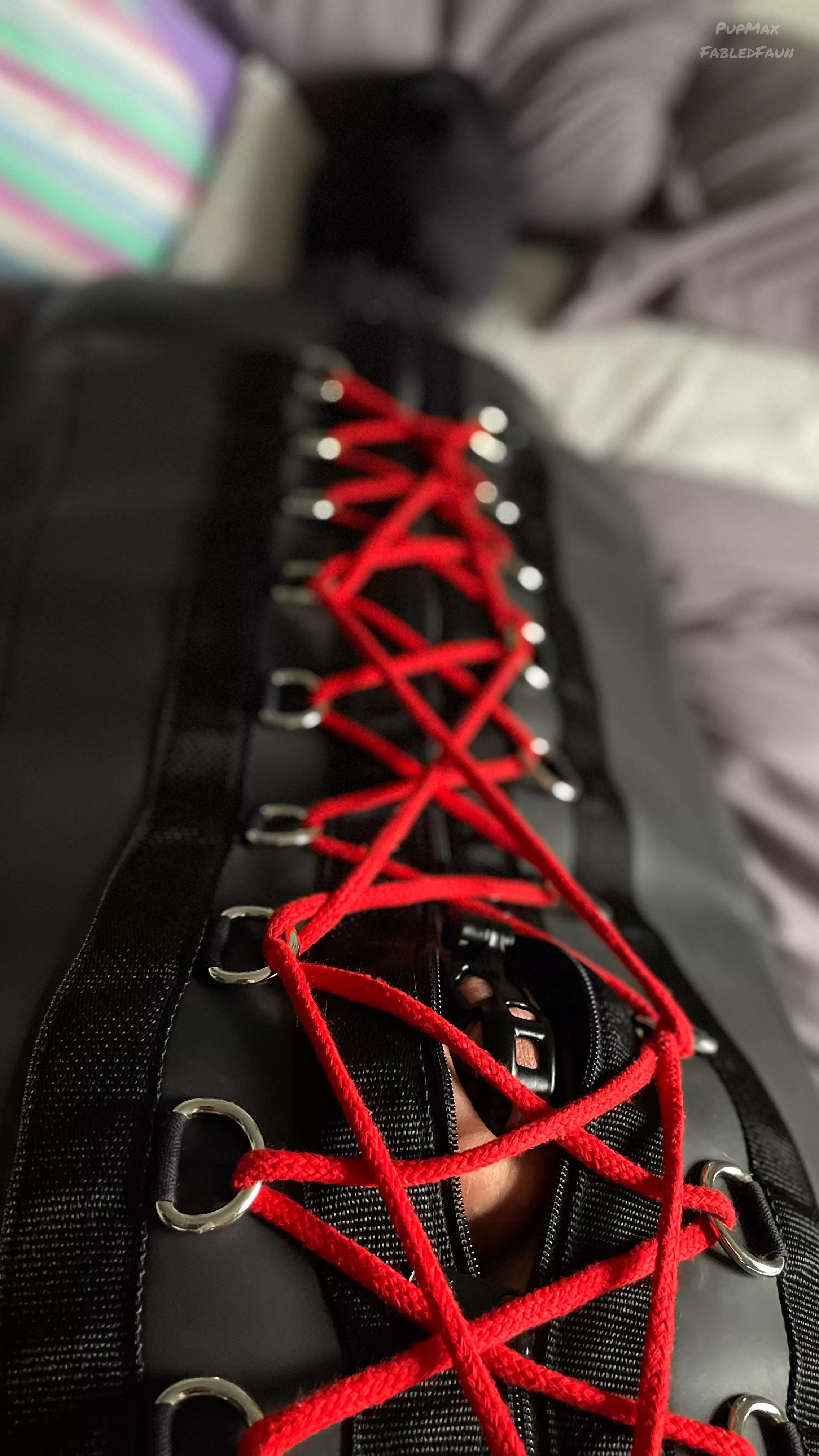 Bound in his sleep sack like a good toy 😌