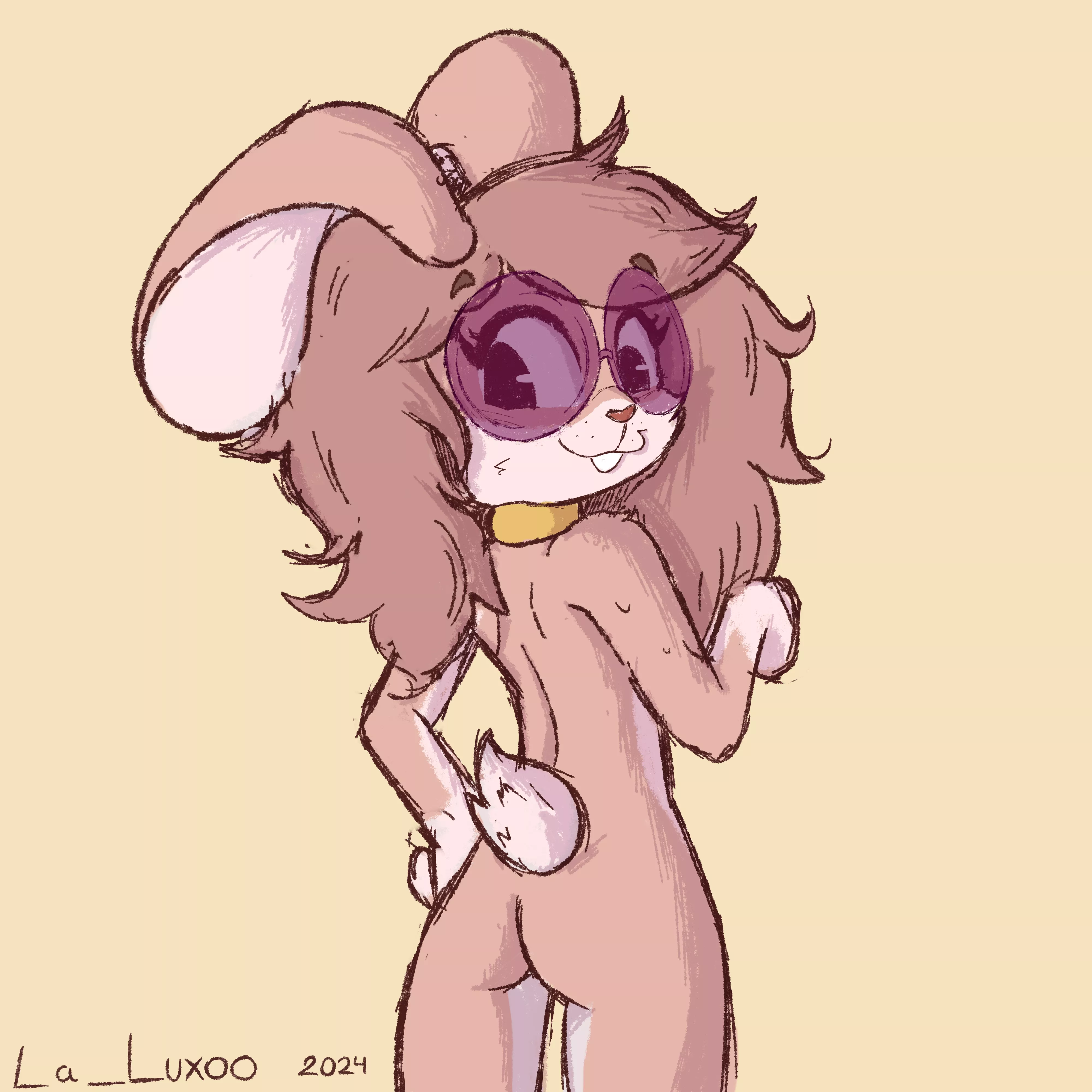 [F] Cute sexy bunny... 🍑(art by me: La_Luxoo)