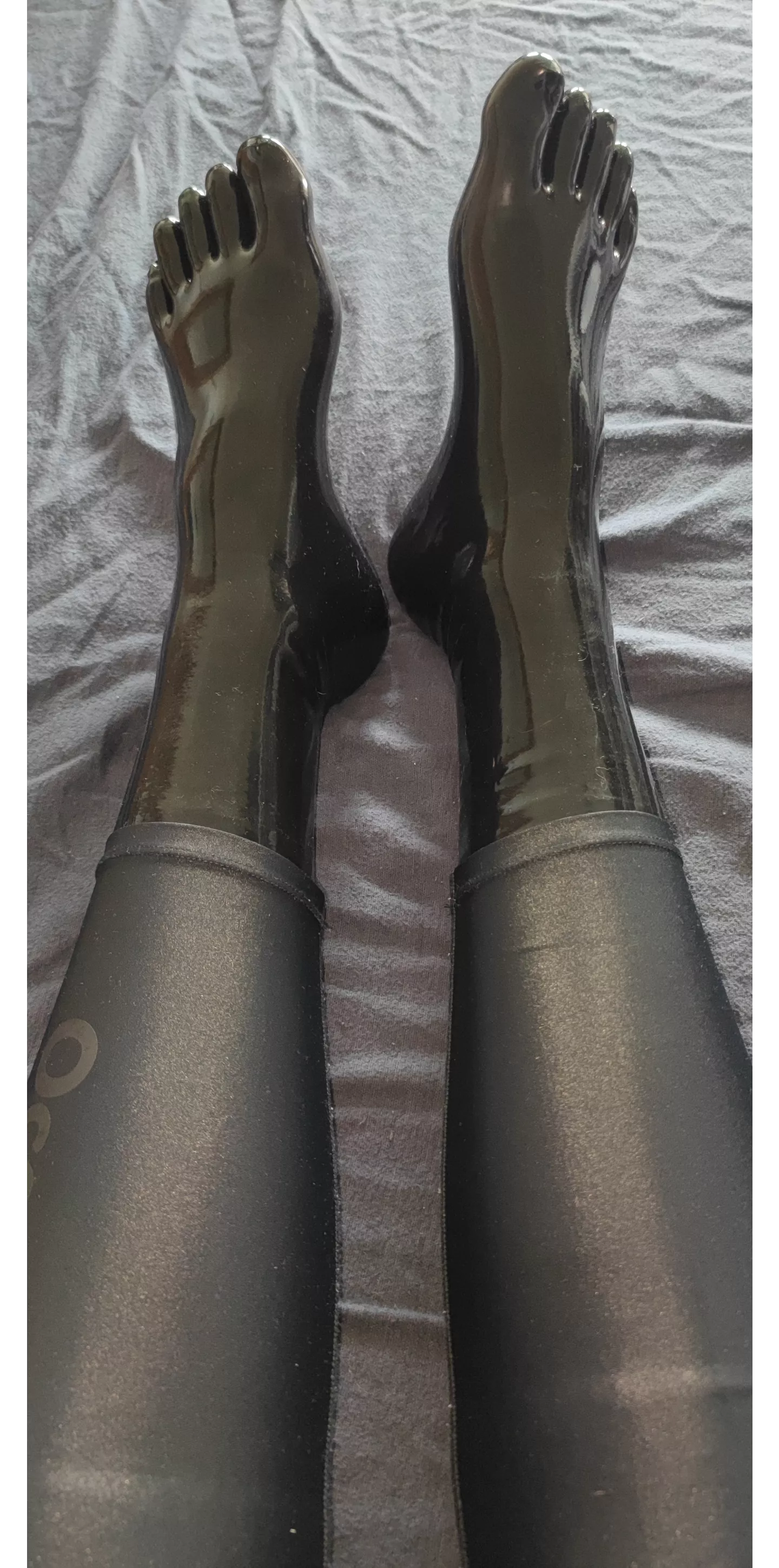 Latex Socks under shiny Leggings
