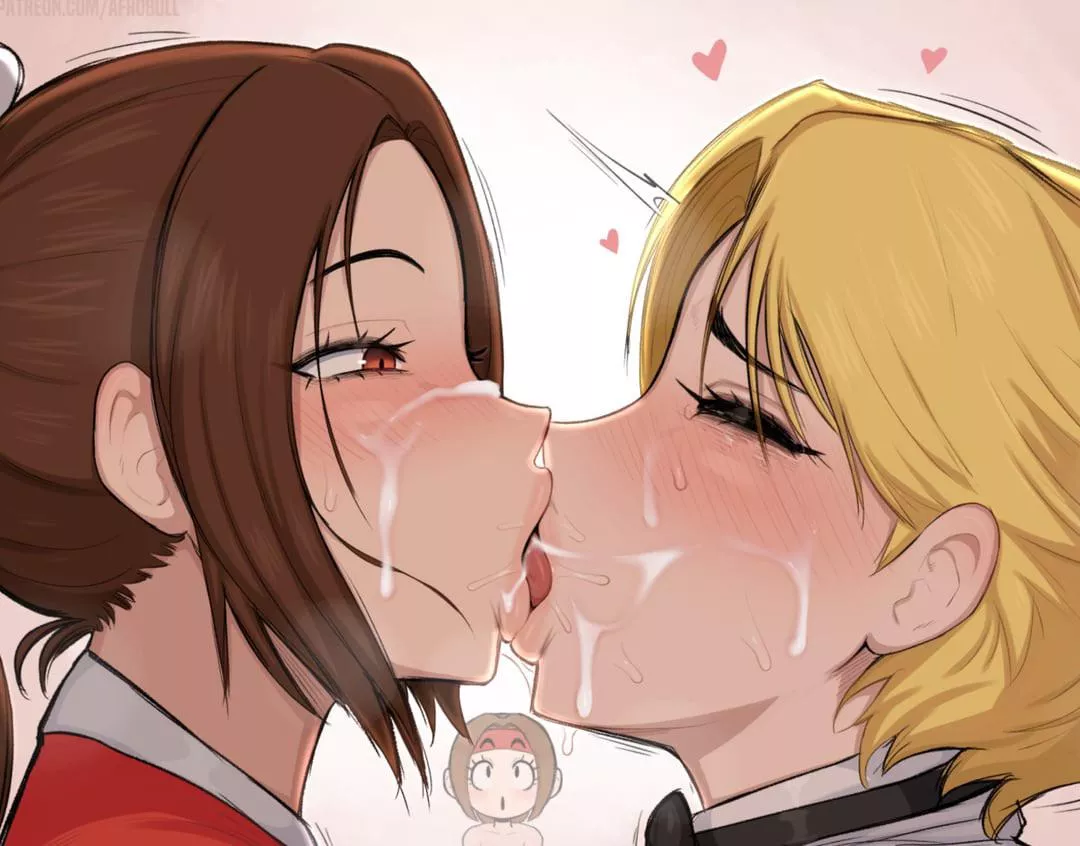 Beautiful cum kiss