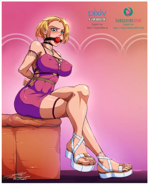 Posing in her Tight Latex Dress