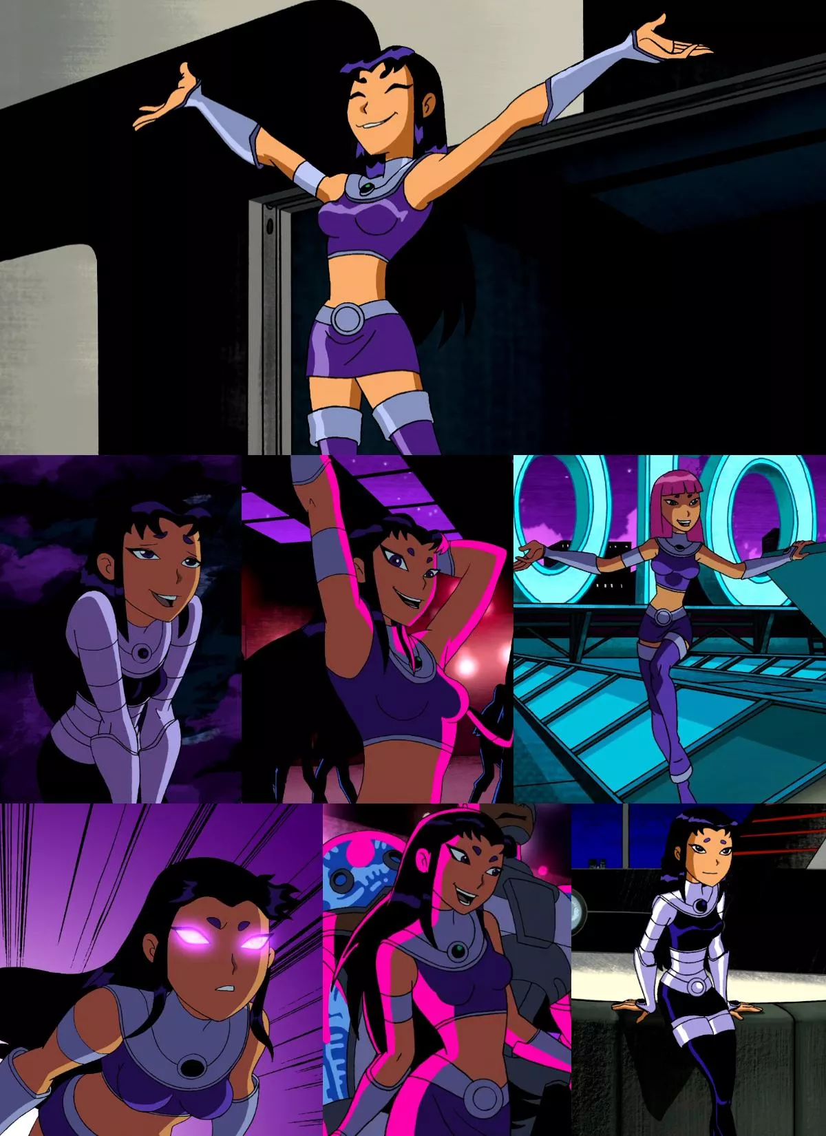 The animators did a good job animating her with one hand. [Teen Titans]
