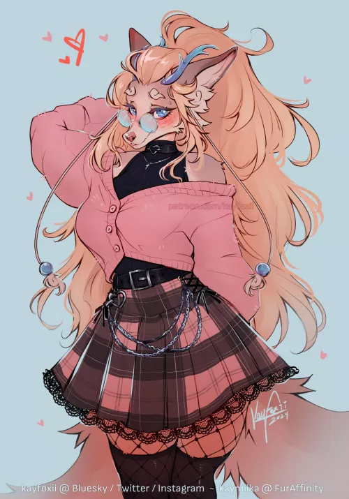 A good girl 💕 Personal art of my fursona (Kayfoxii)