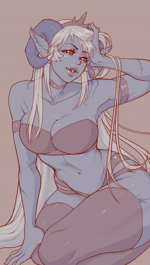 Blue-skin girlie [art by me]