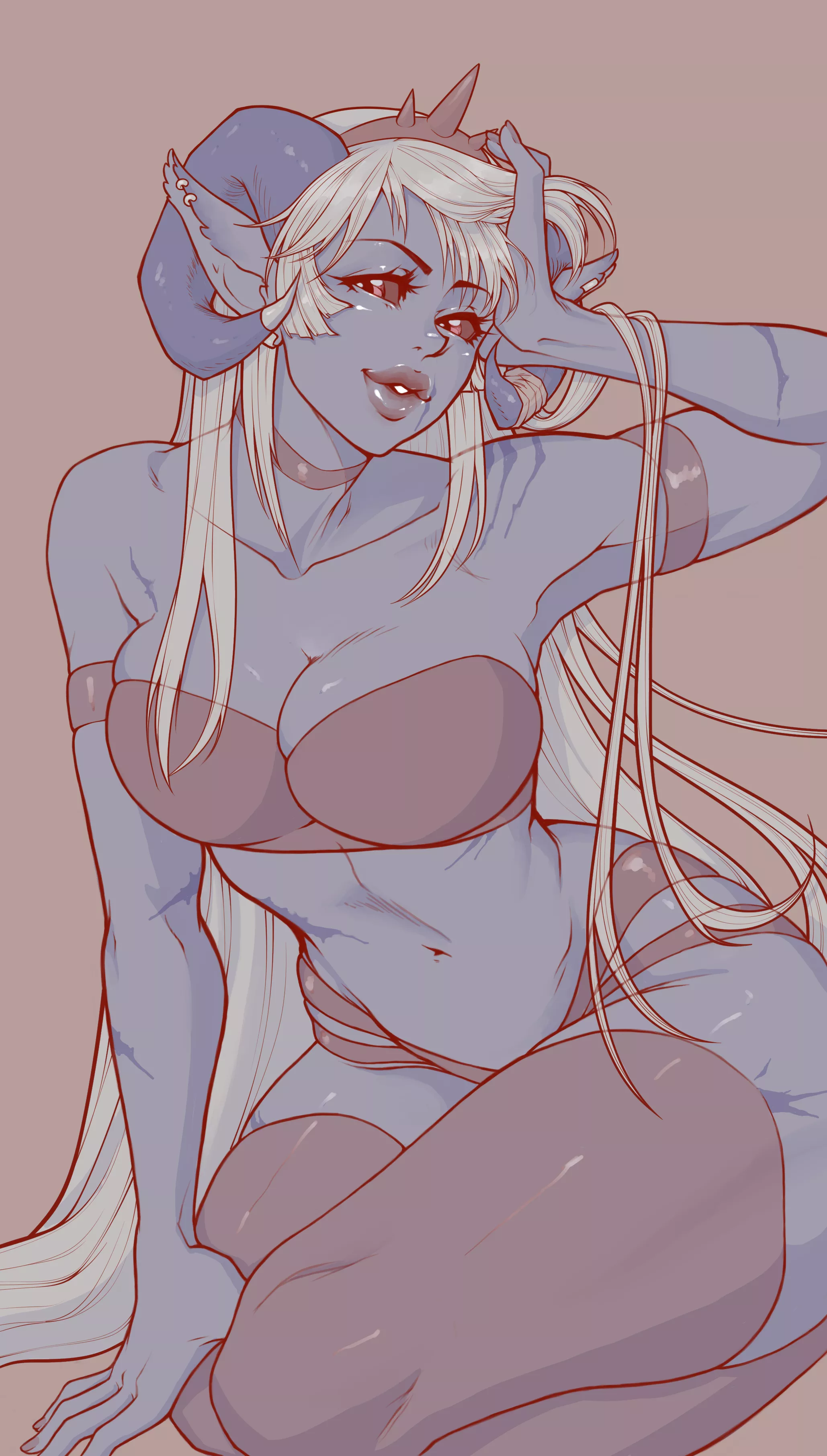 Blue-skin girlie [art by me]