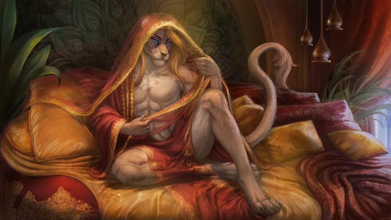 On golden pillows (Art by me)