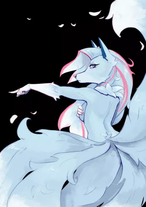 Hi-hi! Look at my last ych drawing. A nine-tailed named Spine.