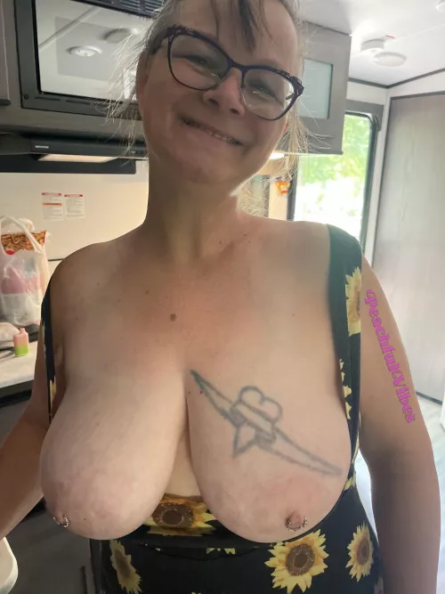 My dress was having a hard time containing my big tits