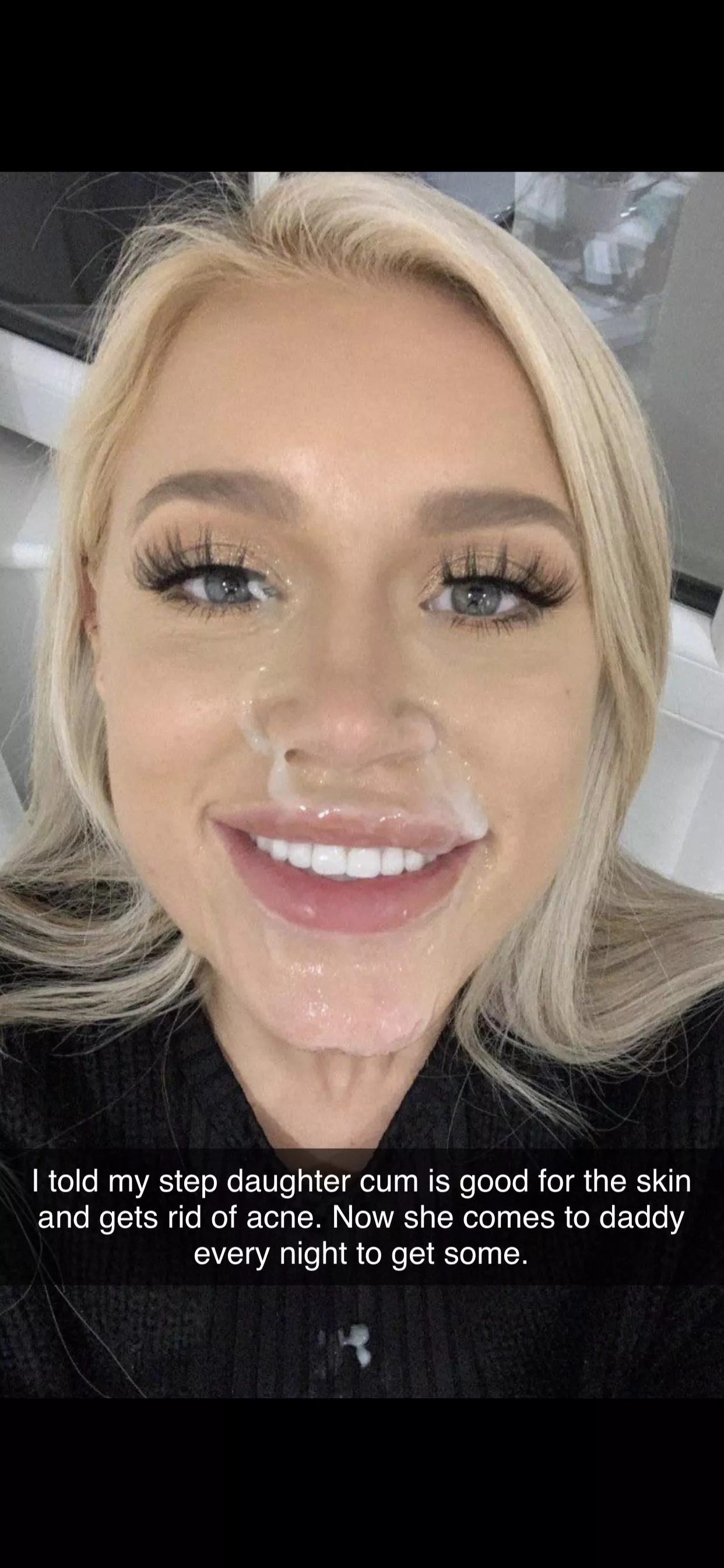My step daughter begs for my cum every night.