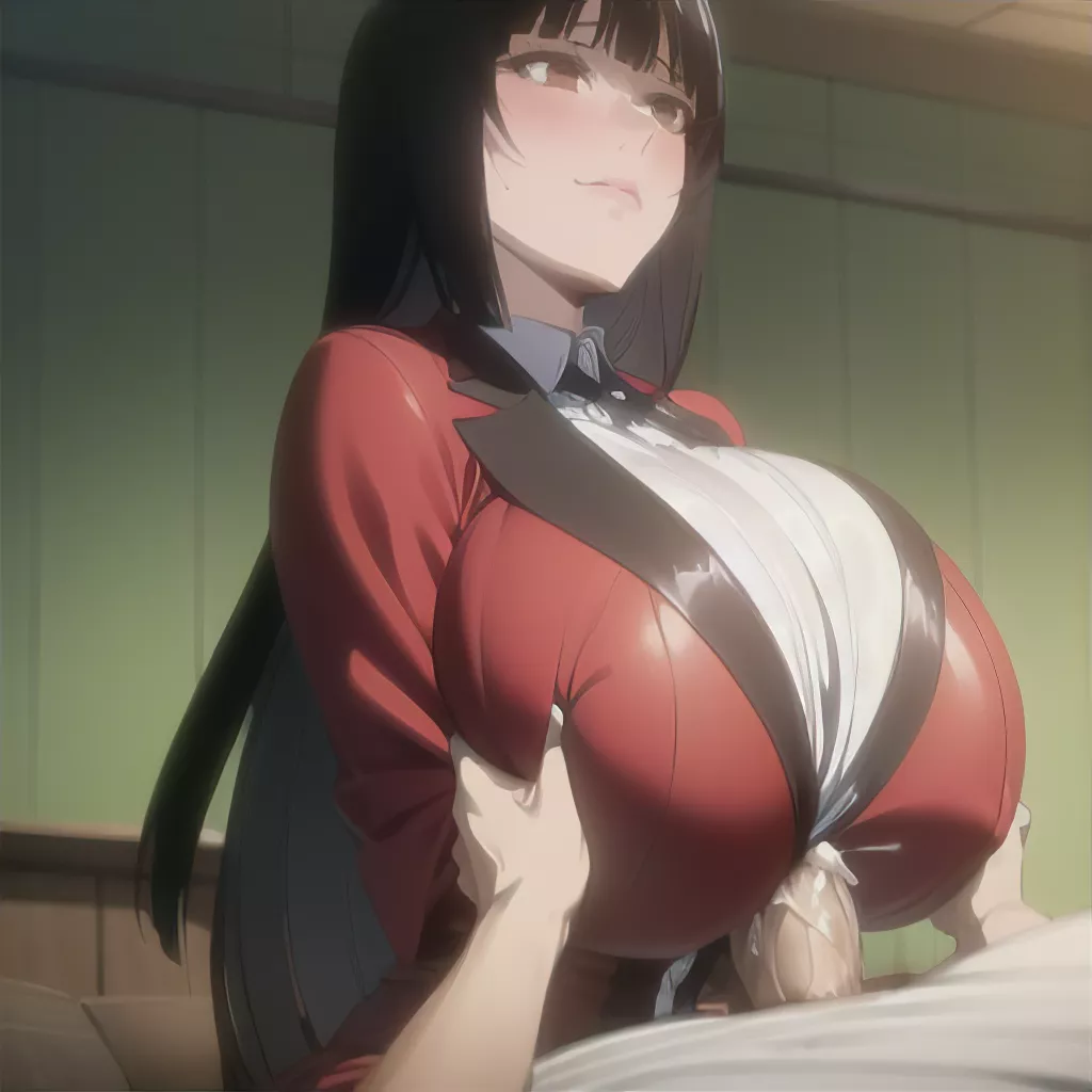 [OC AI-generated] Yumeko Jabami Clothed Paizuri Fetish And Cumshot Dripping
