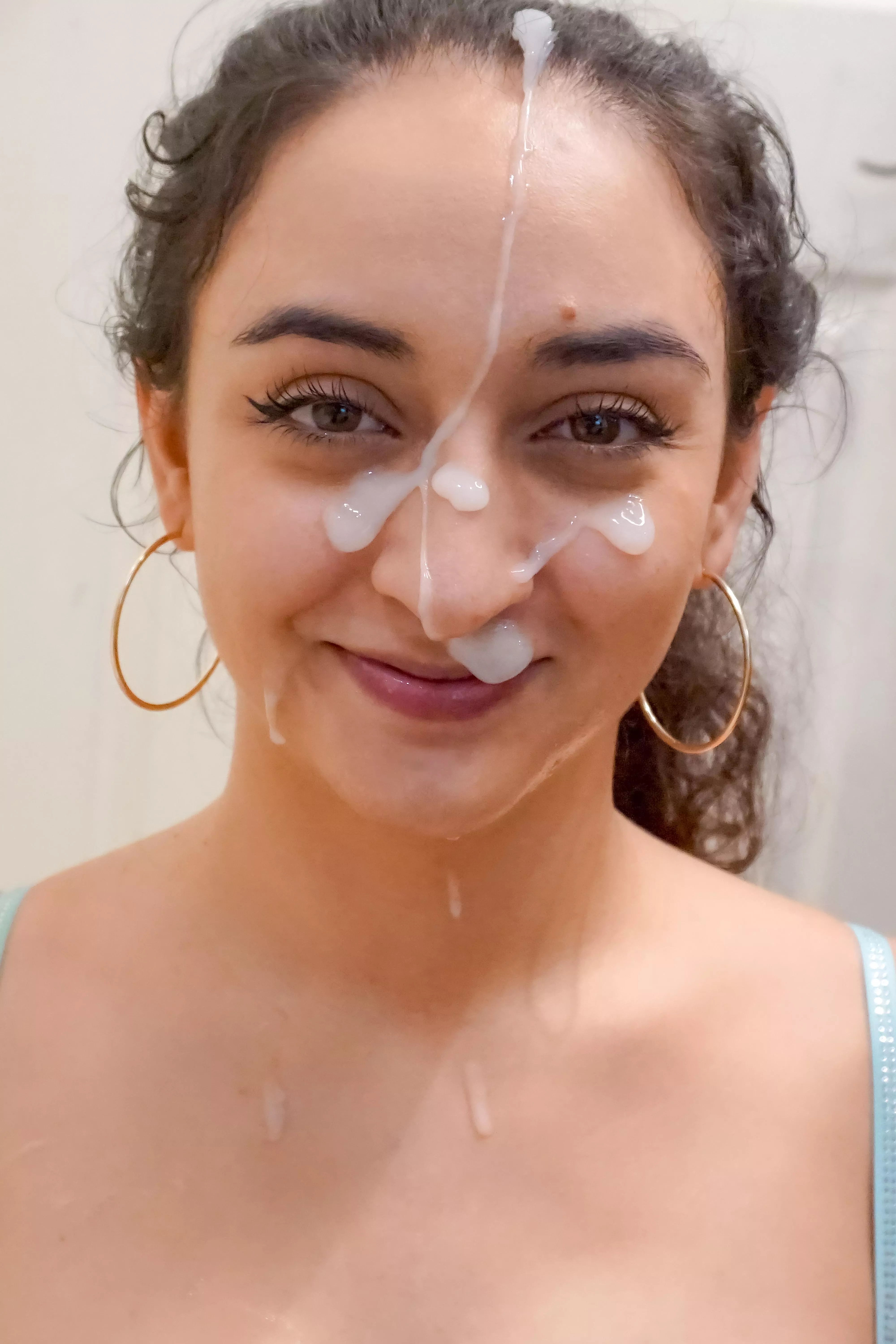 Smiling like a good little cum slut