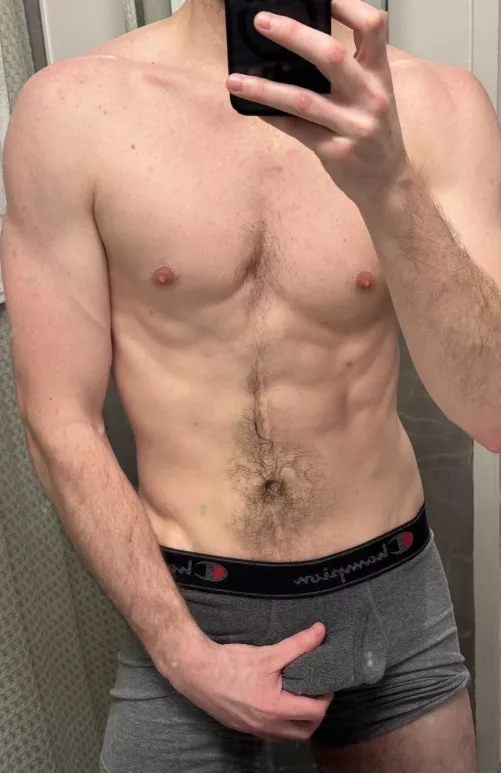 Sweaty after a workout