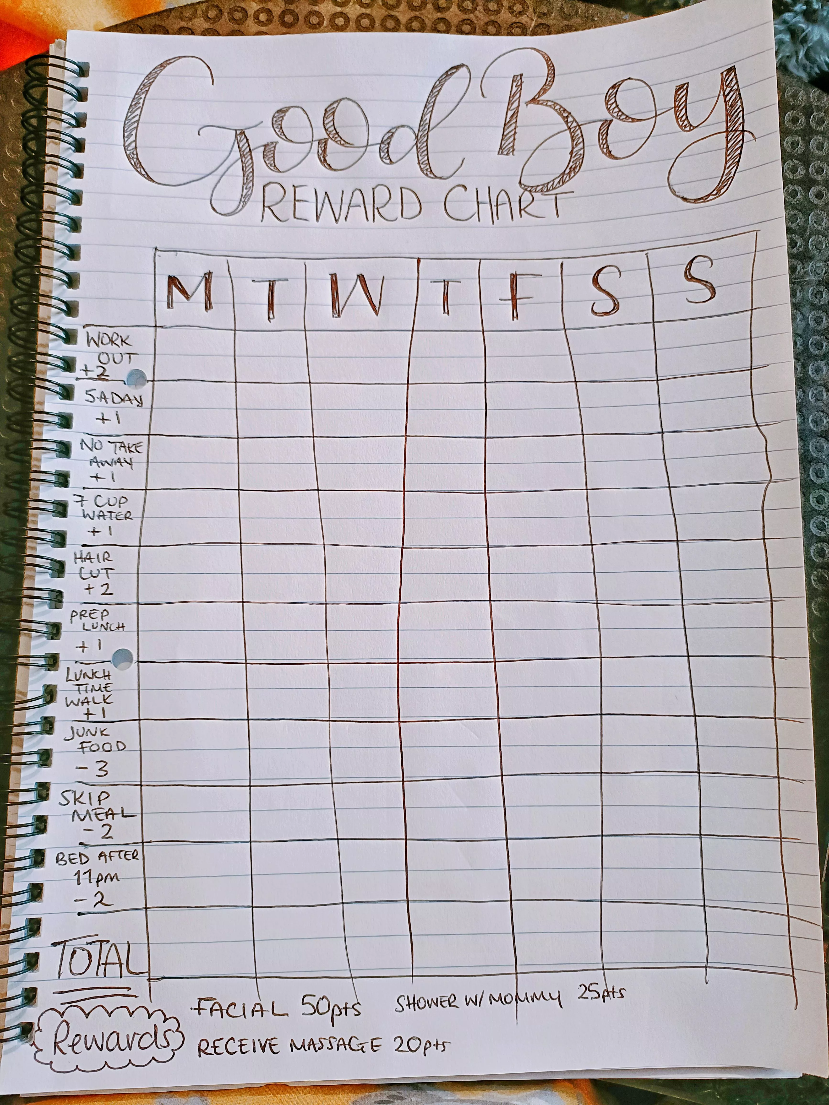 Reposting as requested. My good submissive boy is trying to lose some weight this year, but is failing to do so due to his bad habits and behaviours. In order to rectify his attitude and ensure he meets my expectations, as well as his goals, I have devel