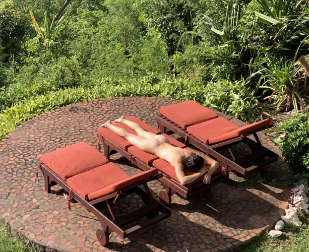 Sunning at the hotel