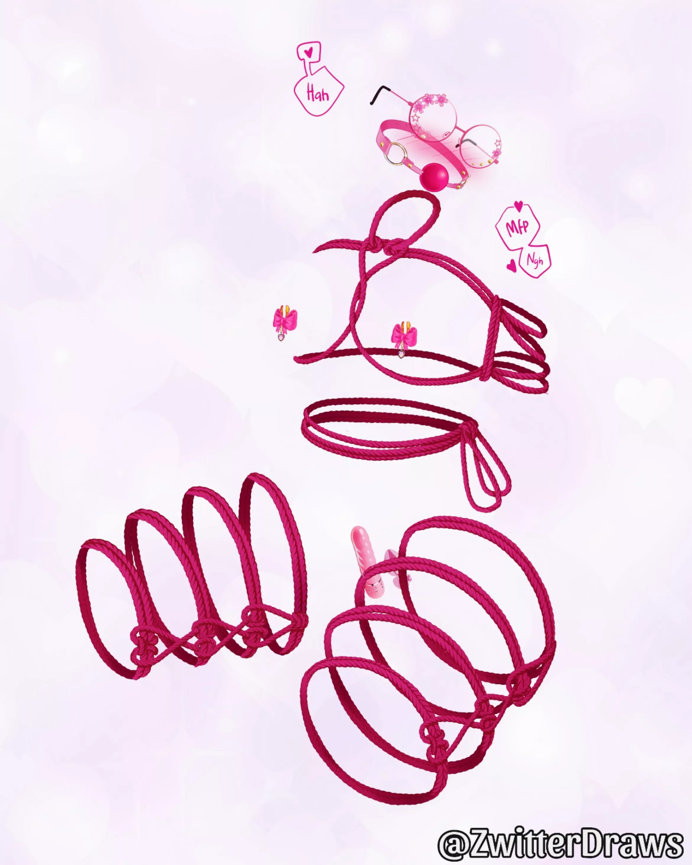 🩷 Invisible woman in shibari 🩷 art by me