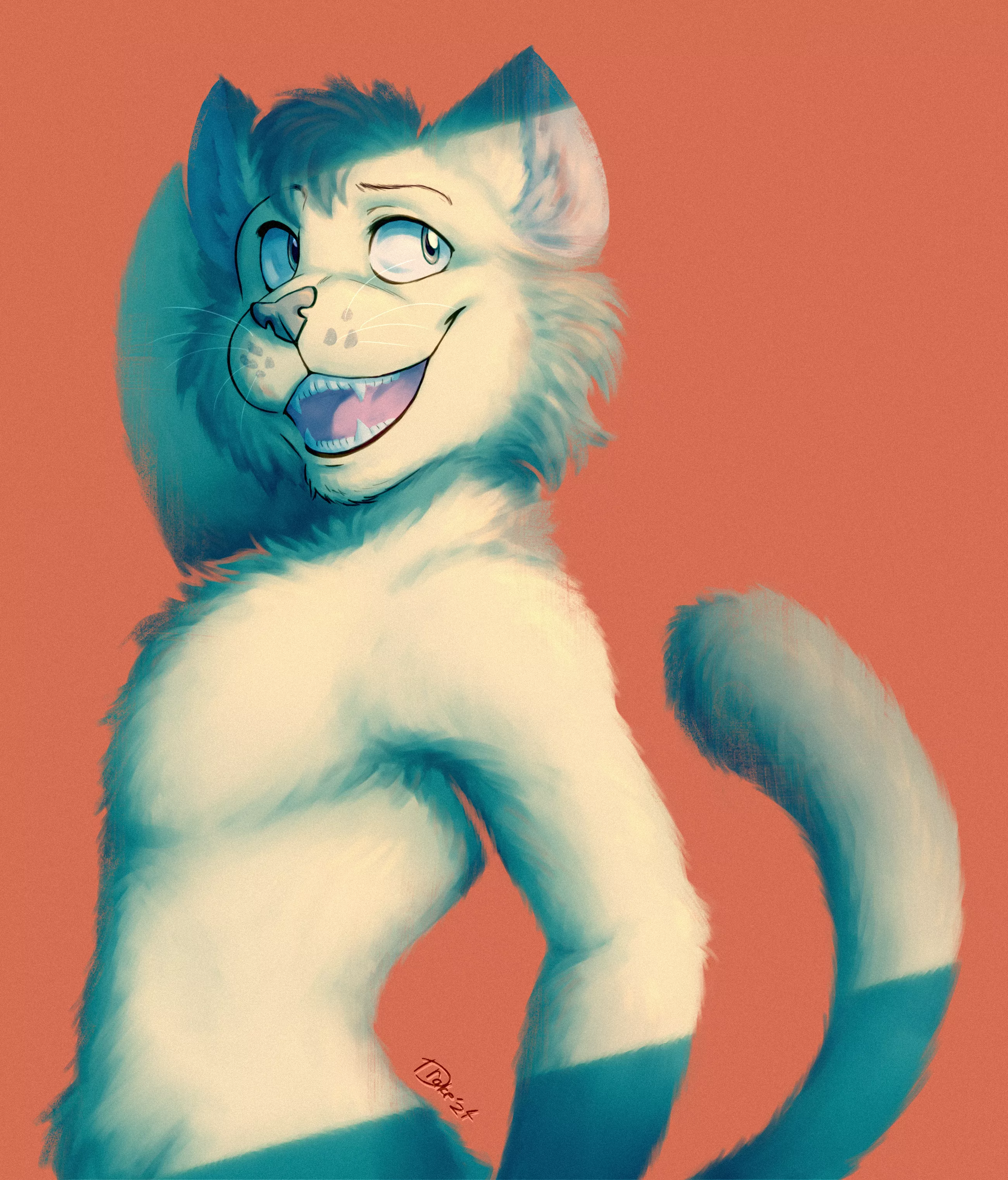 Light turquoise and orange // Art by me