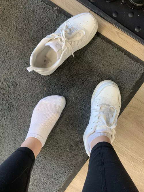 My tiny feet in my favourite socks 🤍