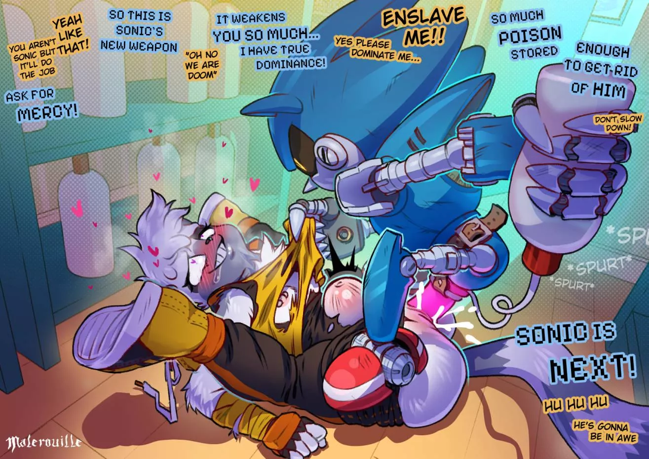Tangle X Metal Sonic (Artist:Malerouille)