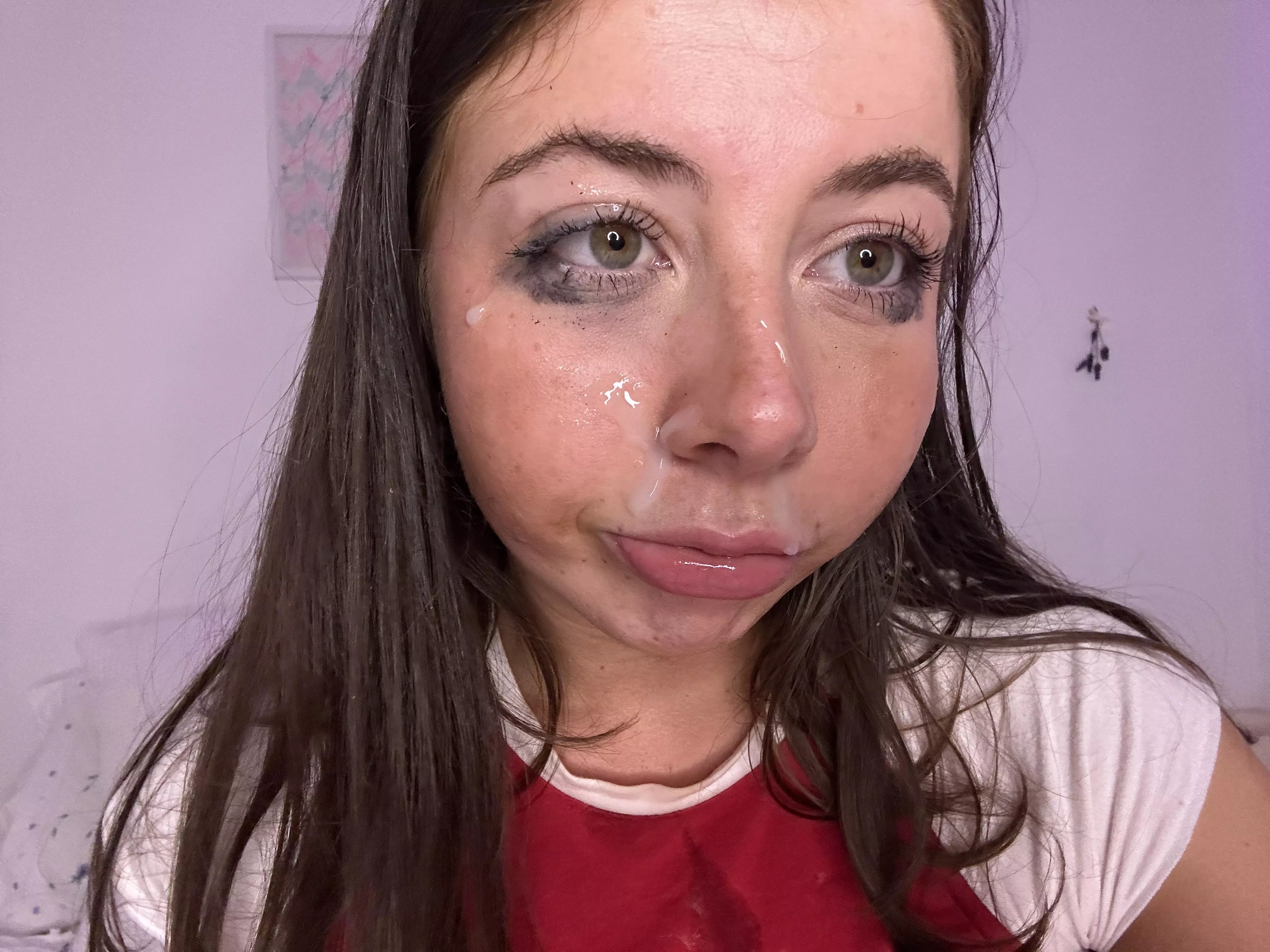 Watch your cum drip on my face