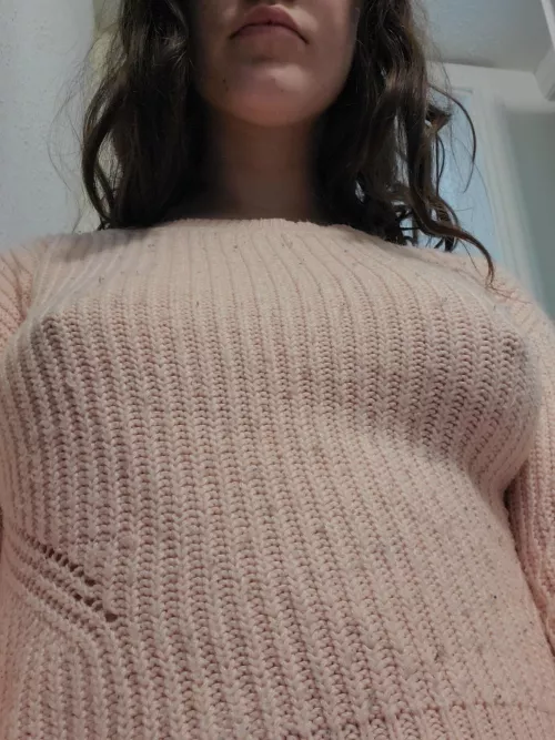 even my sweater cant hide my nipples