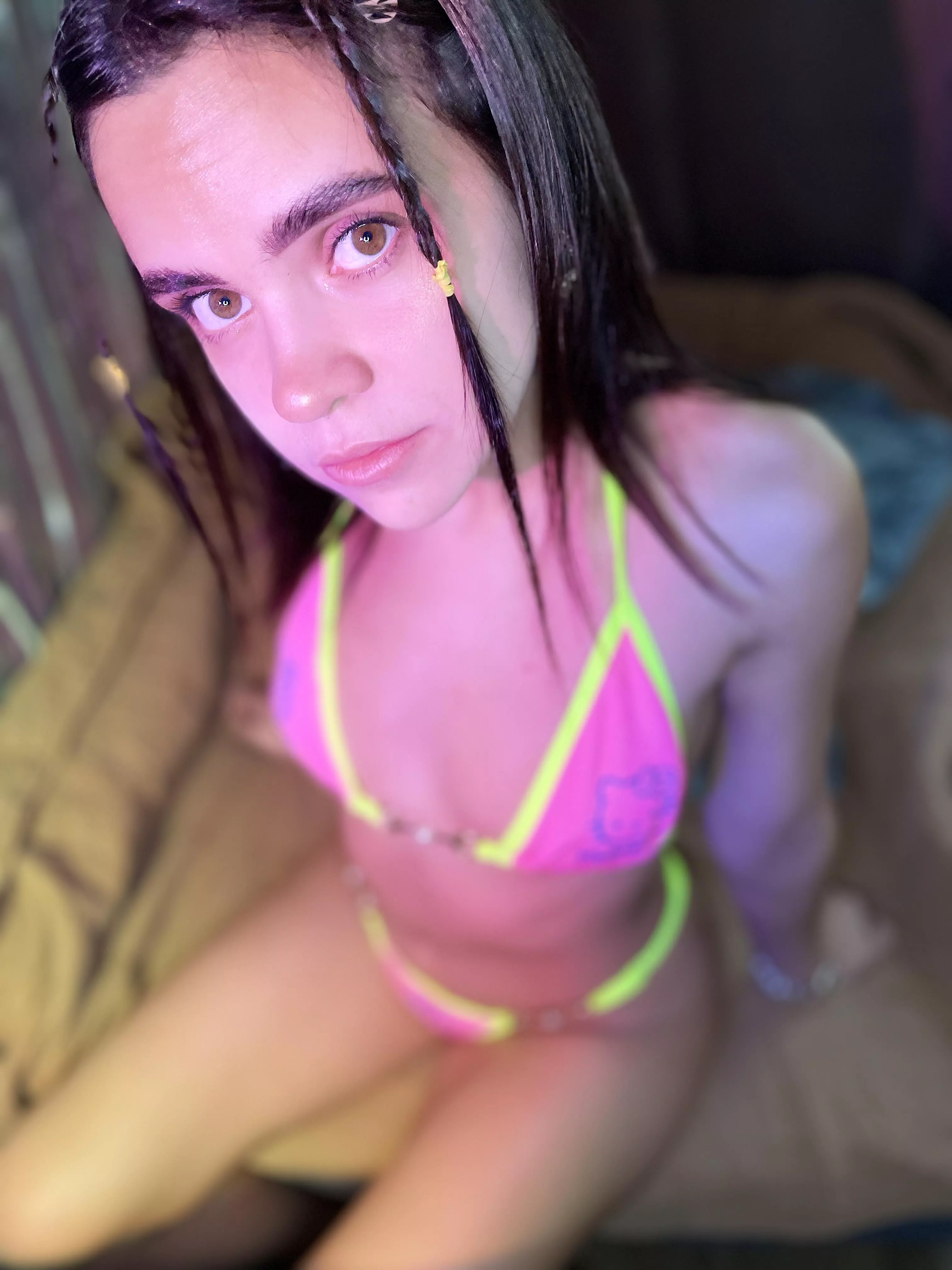 Luckily I’m wearing my bikini