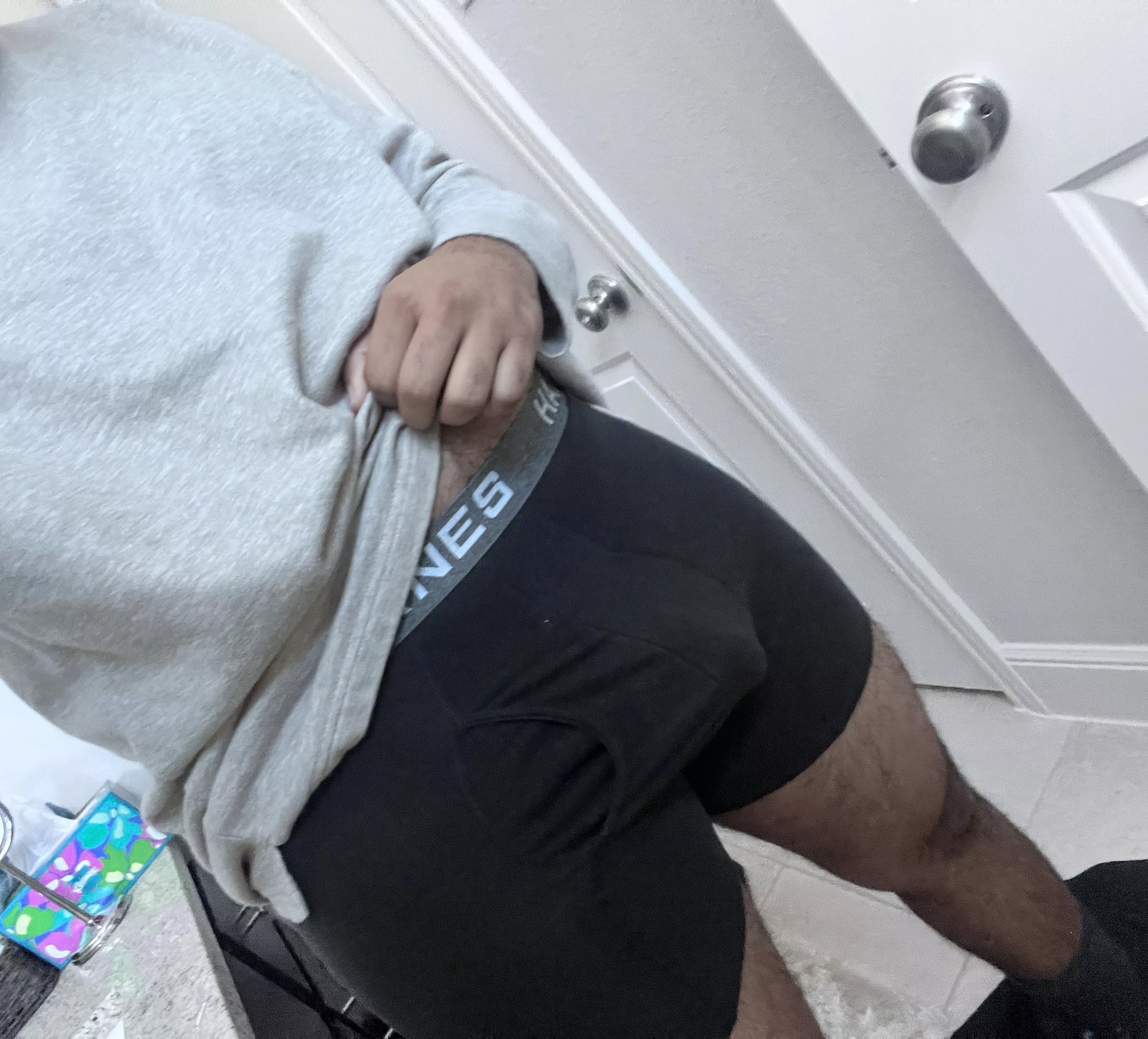 Pull down my pants and kiss my bulge?