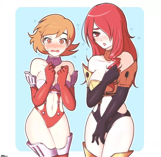 Yukari and Mitsuru in High-Cut Armor [Persona 3] (jeffmiga)