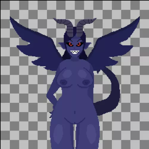 Demon girl for my upcoming indie game! Any feedback or comments are very welcome 😊