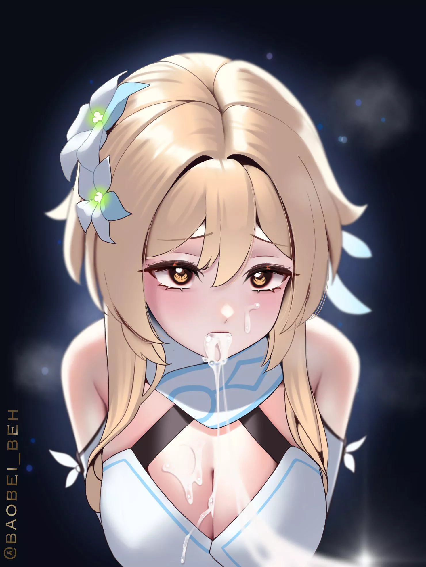 Who would kiss her instantly? [Lumine from Genshin Impact; By: baobei_beh]